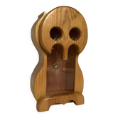 Owl piggy bank made of Scandinavian wood and plexiglass