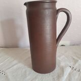 Vintage enameled stoneware pitcher signed