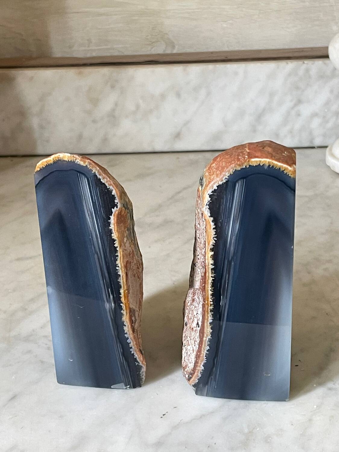 paire de serre-livres Géode d’agate