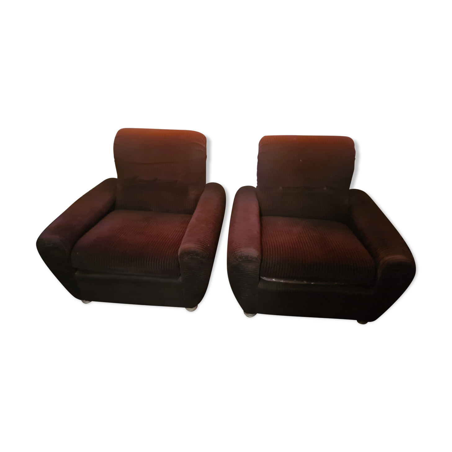 Fauteuils Velours Orange (65,5x58 H 82,5 Cm) - Neufs - Style Moderne