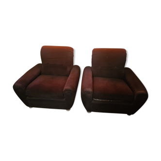 Vintage velvet armchairs