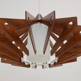 Mid-century wood pendant/drevo humpolec,czechoslovakia,1970's