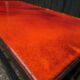 Table basse en lave émaillé orange des années 70