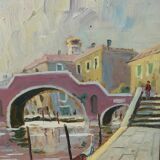 Painting by Paul Jouvet, Venice bridge