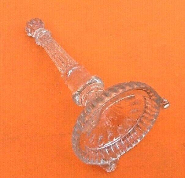 1930s Condiment Dispenser Clear and Amber Molded Glass