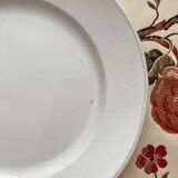 Round white ironstone dish from Creil and Montereau