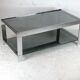 Coffee table steel and smoked glass, France, circa 1970