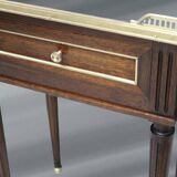 Pair of Louis XVI Style Nightstands with White Carrara Marble