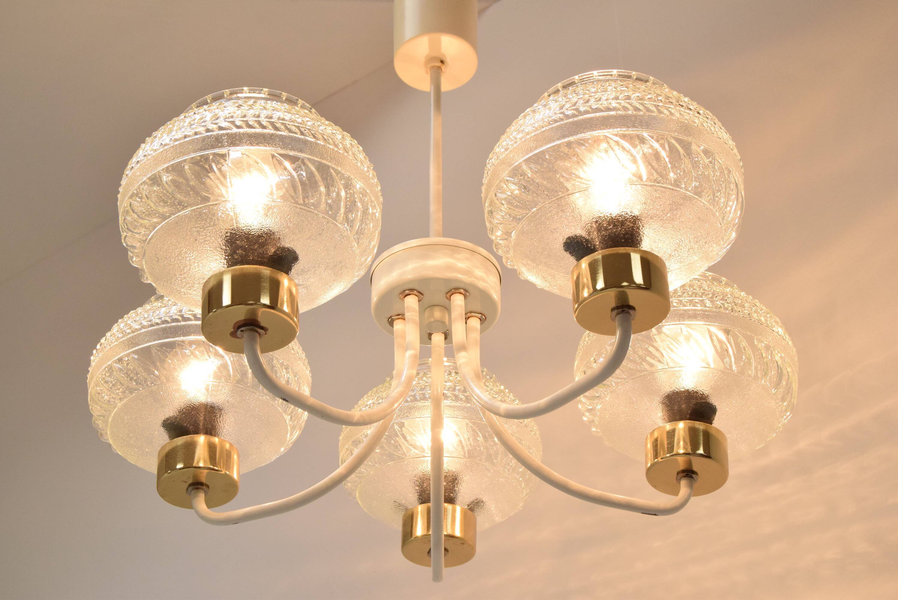 Mid-century chandelier by instala jilove u decina,1970's.