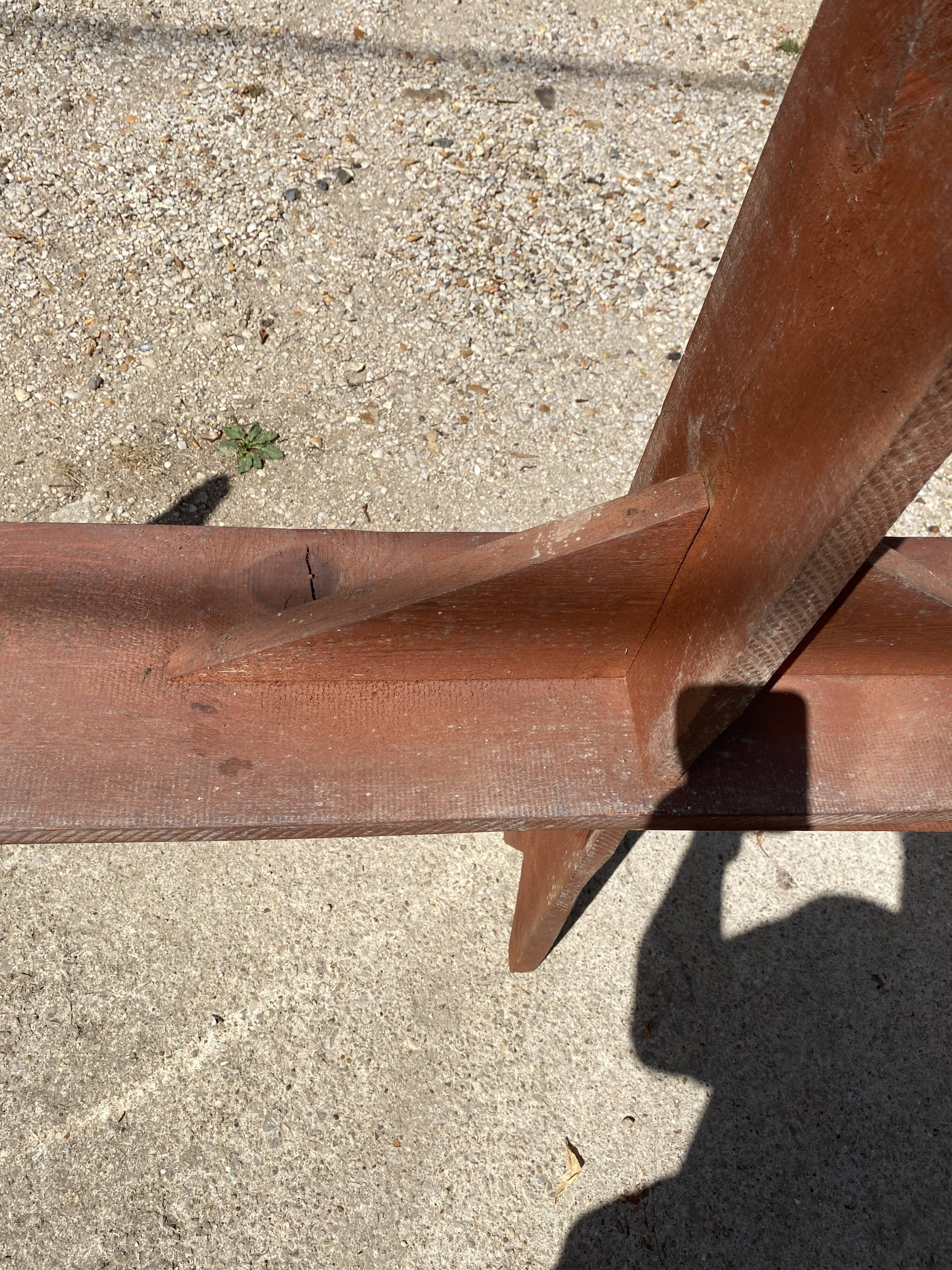 Pair of solid wood farmhouse benches 250cm for rustic farmhouse table 1950