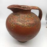 Vase, pichet ancien en terre cuite vernissée, Toscane Italie XVIIème siècle