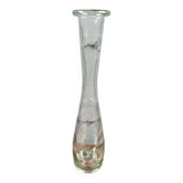 Large vintage ribbed glass soliflore – Transparent vase