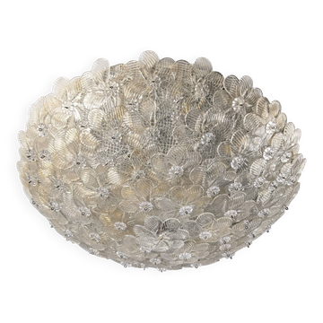 Floral ceiling lamp in Murano glass with gold dust Barovier & Toso, 1960s