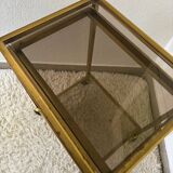 Brass rolling trolley with smoked glass from the 70s