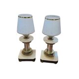 pair of art eco / onyx and Murano glass bedside tables