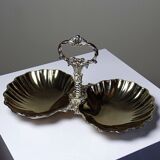 Vintage 50-70 light gold metal double shell server