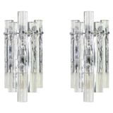 Superb Crystal Stem Wall Lights by Kinkeldey, Germany, 1970s
