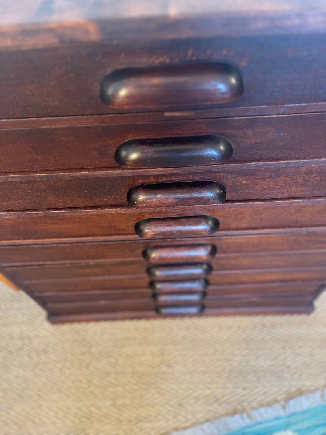 Vintage wooden architect's professional furniture