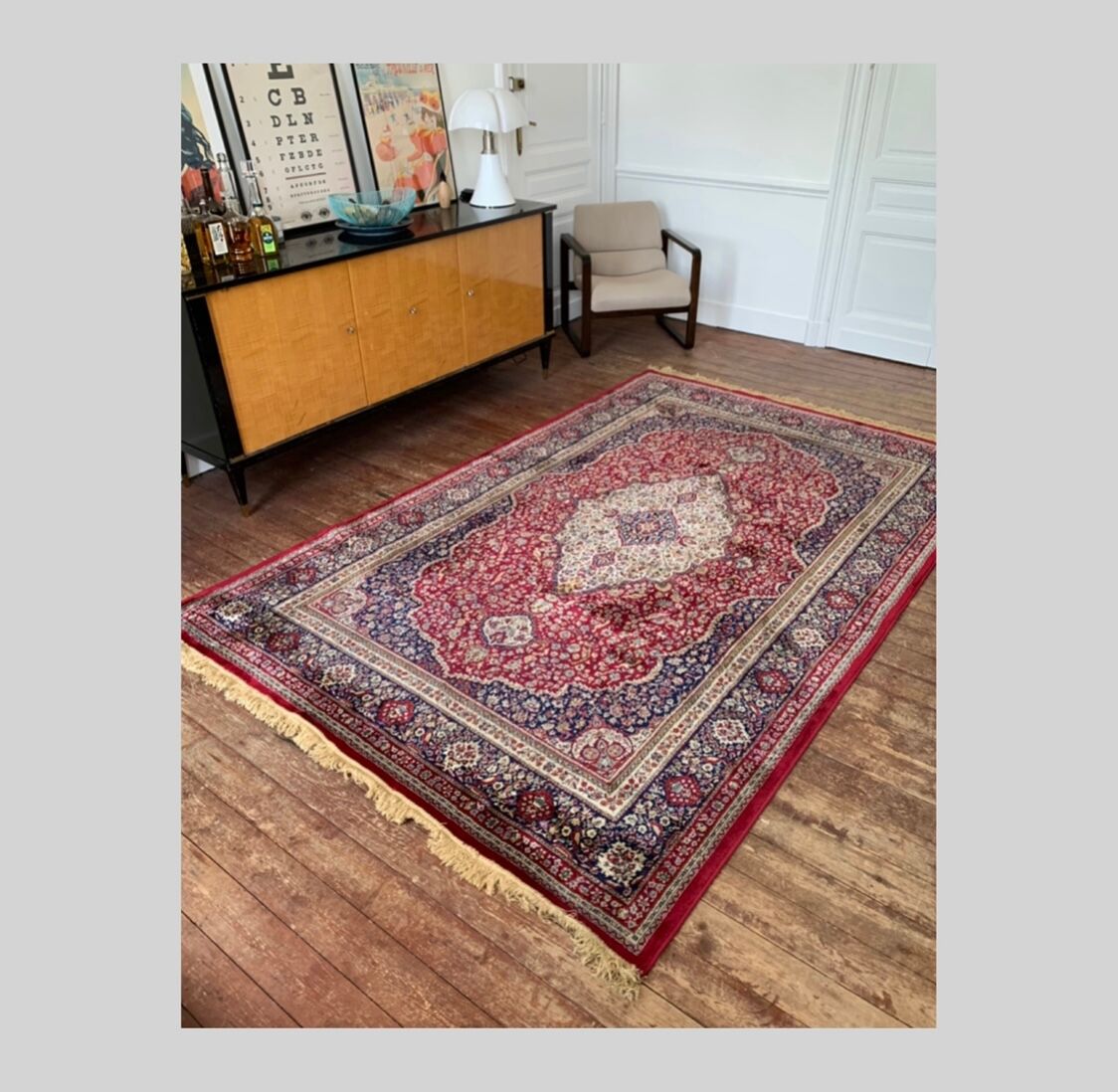 Vintage silk carpet 195x302cm