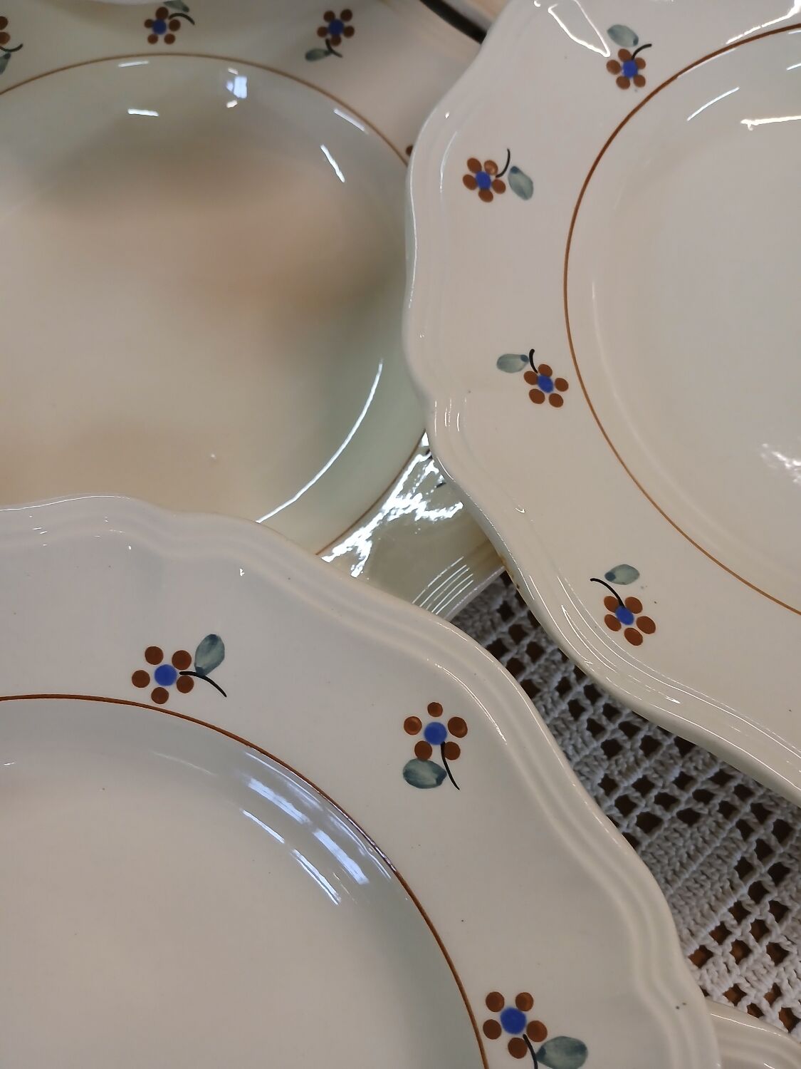 12 old Digoin and Sarreguemines soup plates