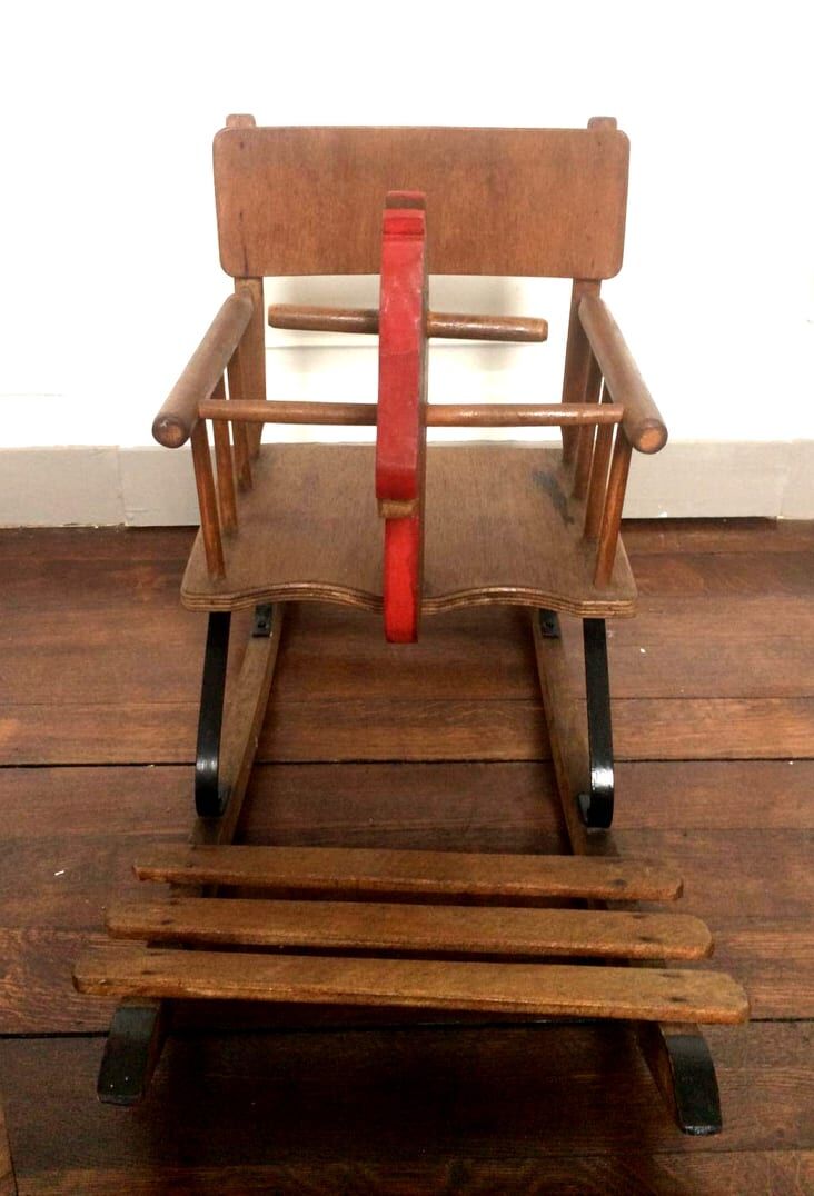 Wooden rocking horse circa 1950