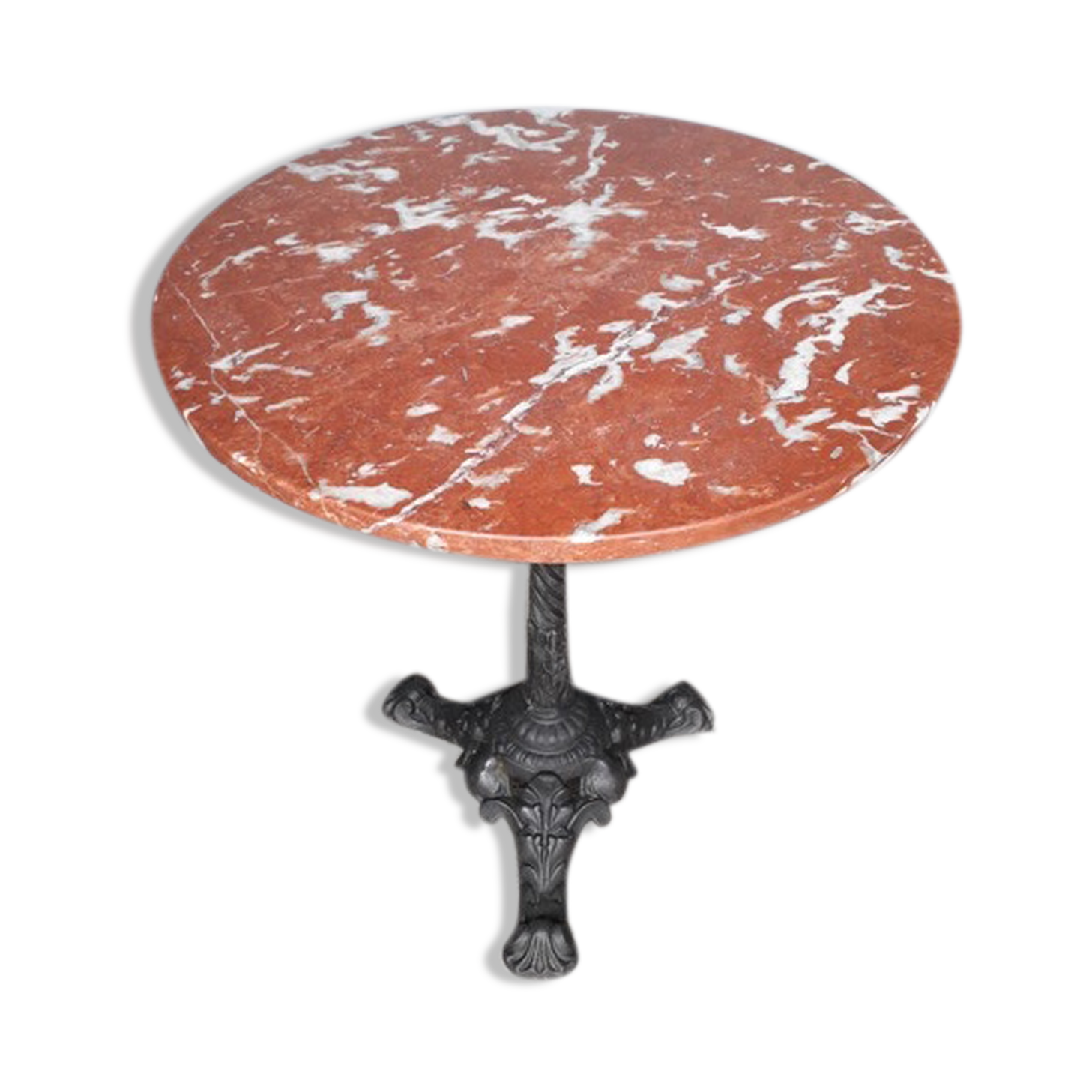 Table bistro period art Nouveau 1900 cast and marble