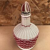 Ancienne bouteille en scoubidou tressé