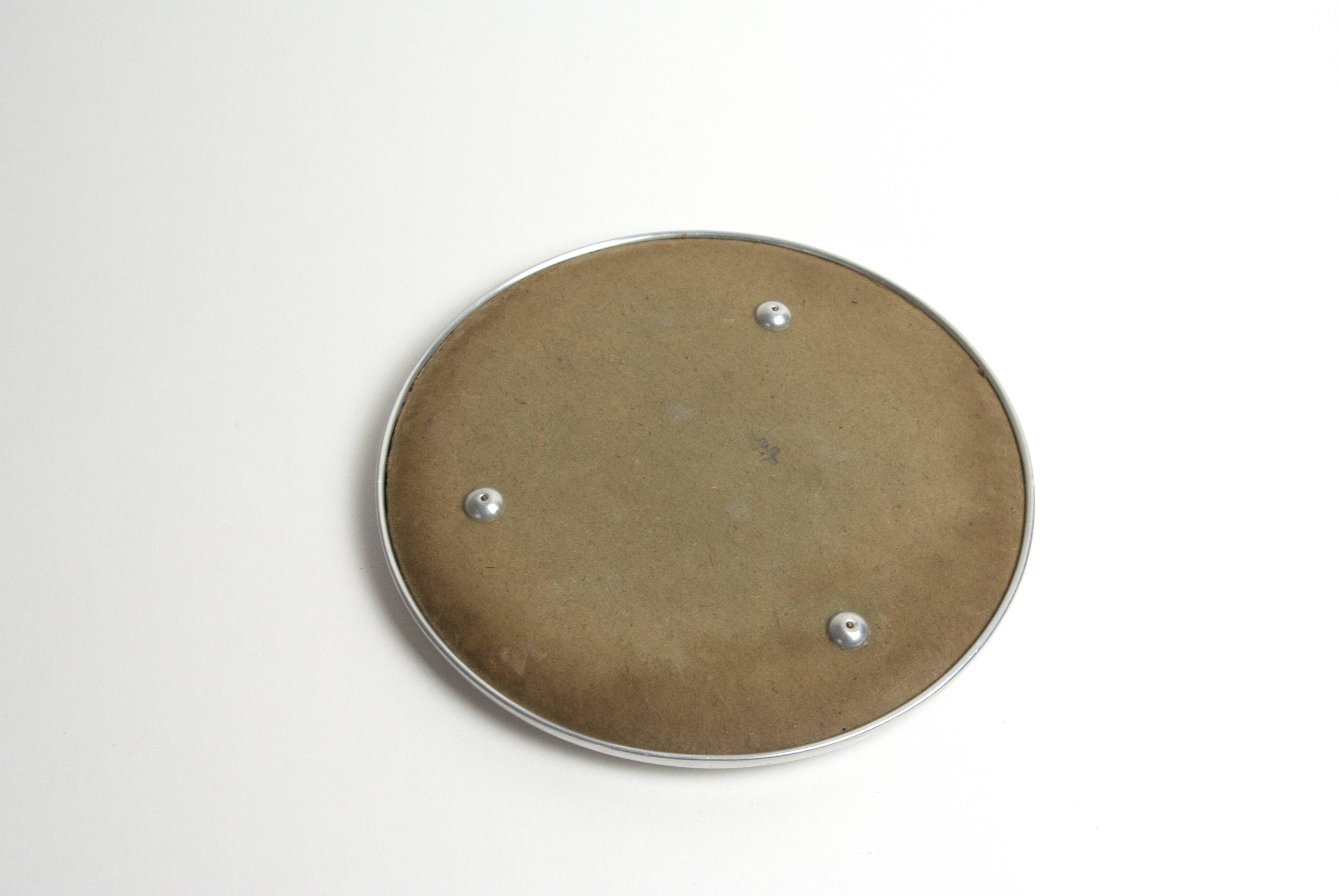 Round mirror to ask grooved stainless on board made in france 50 years