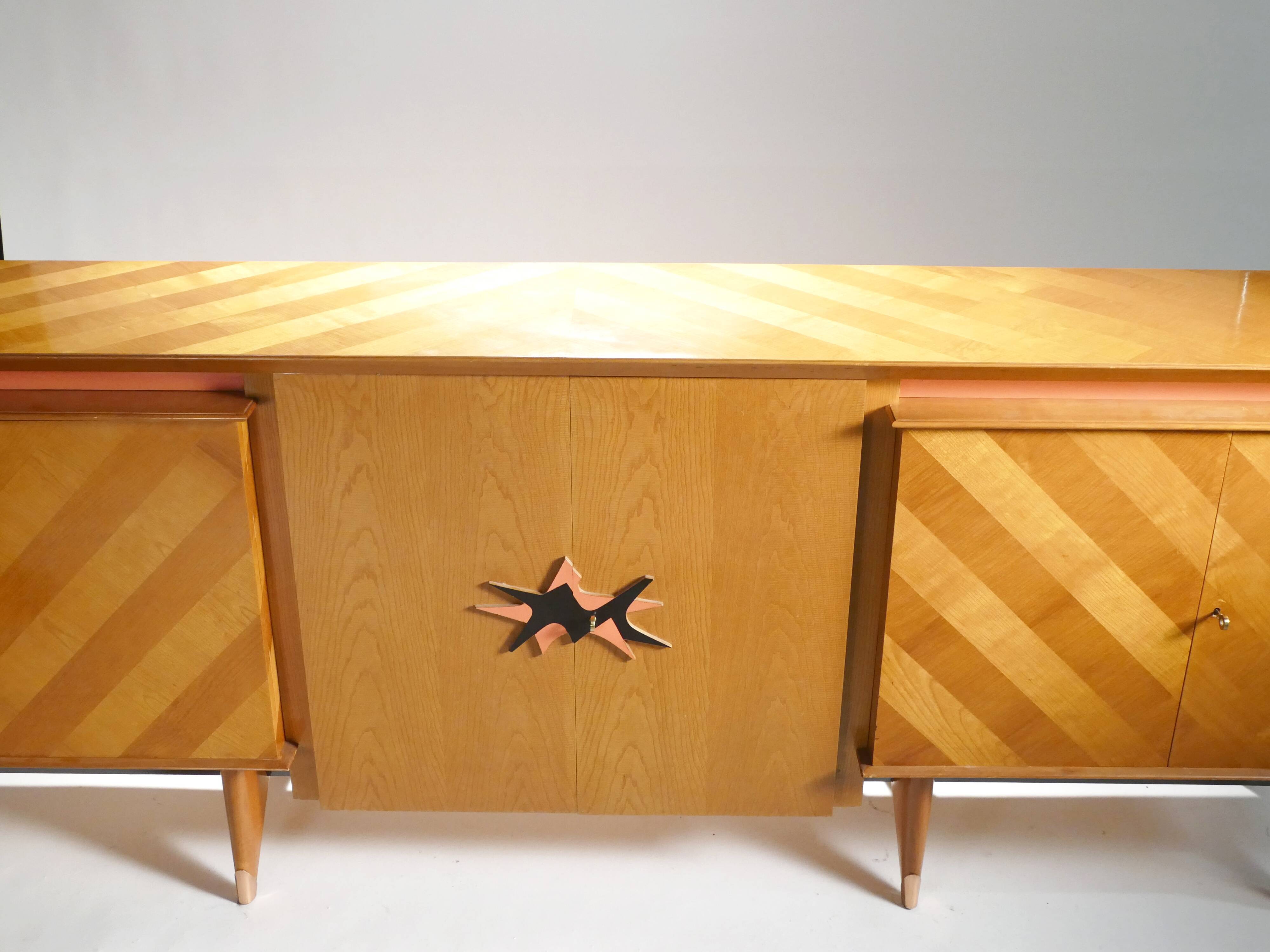 Modernist enfilade cherrywood around 1950