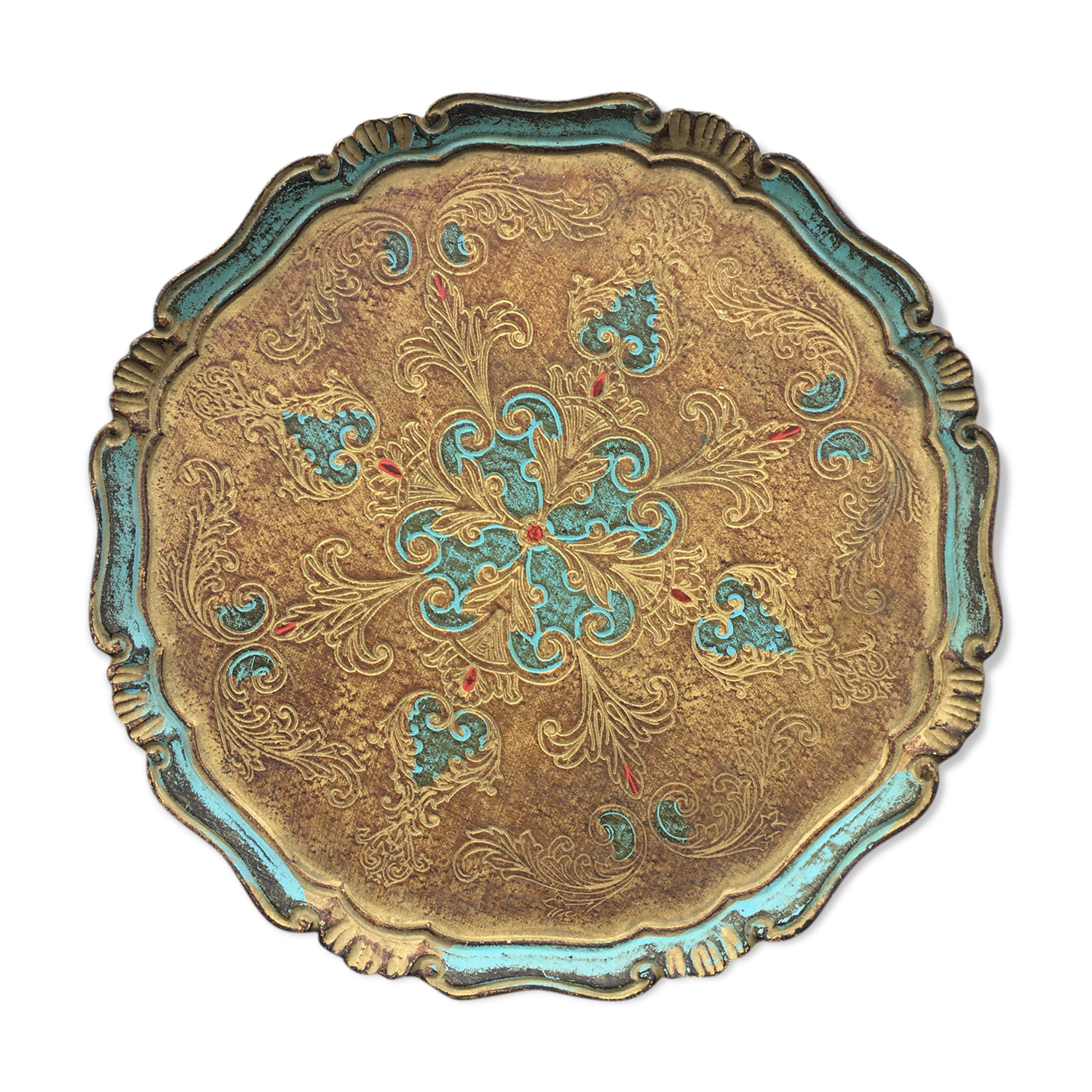 Blue and gold Venetian tray