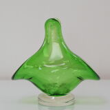 Art Glass Basket by Josef Hospodka for  Chribska Glassworks,1960's.