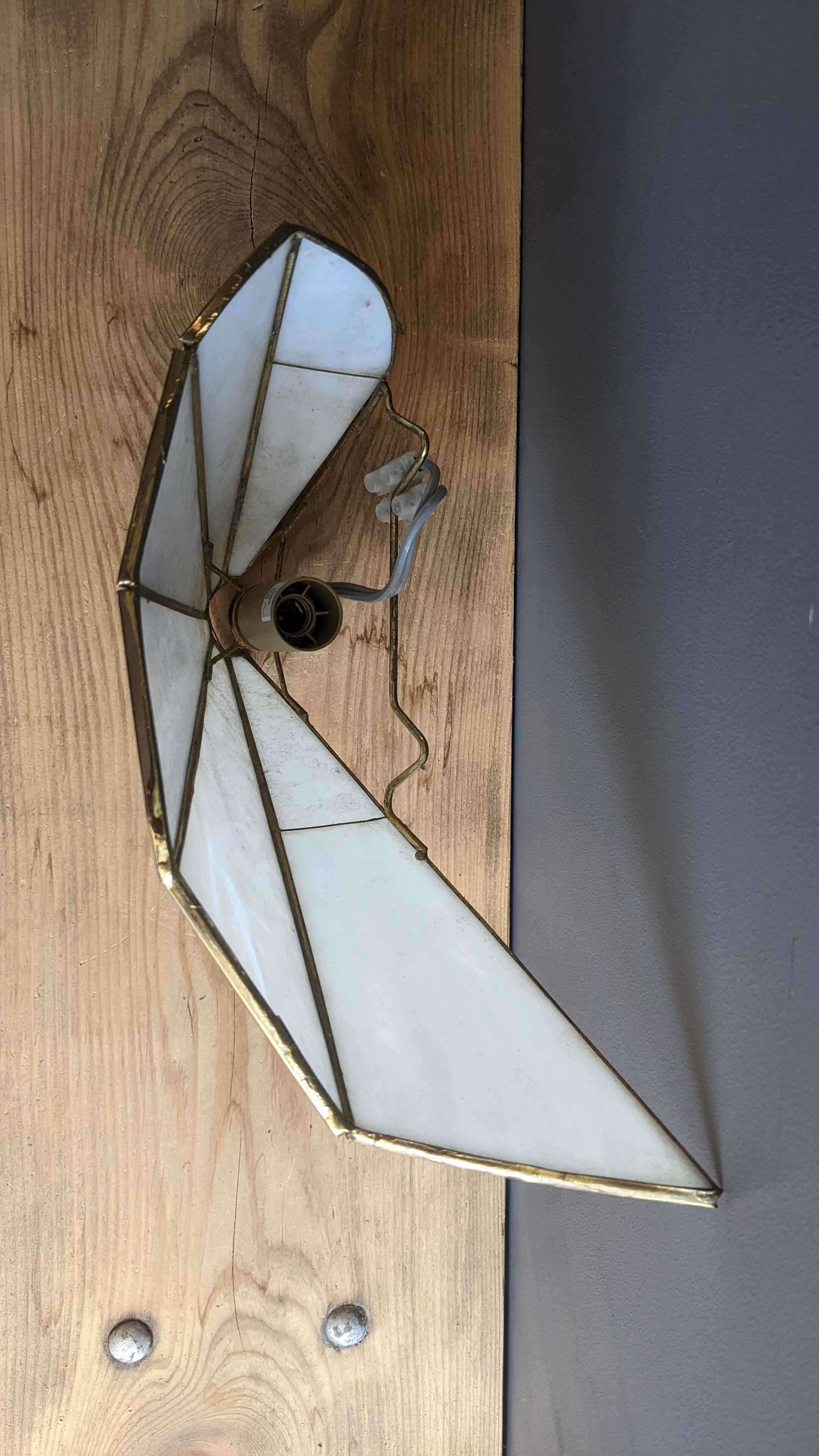 Wall lamp fan mother-of-pearl and brass