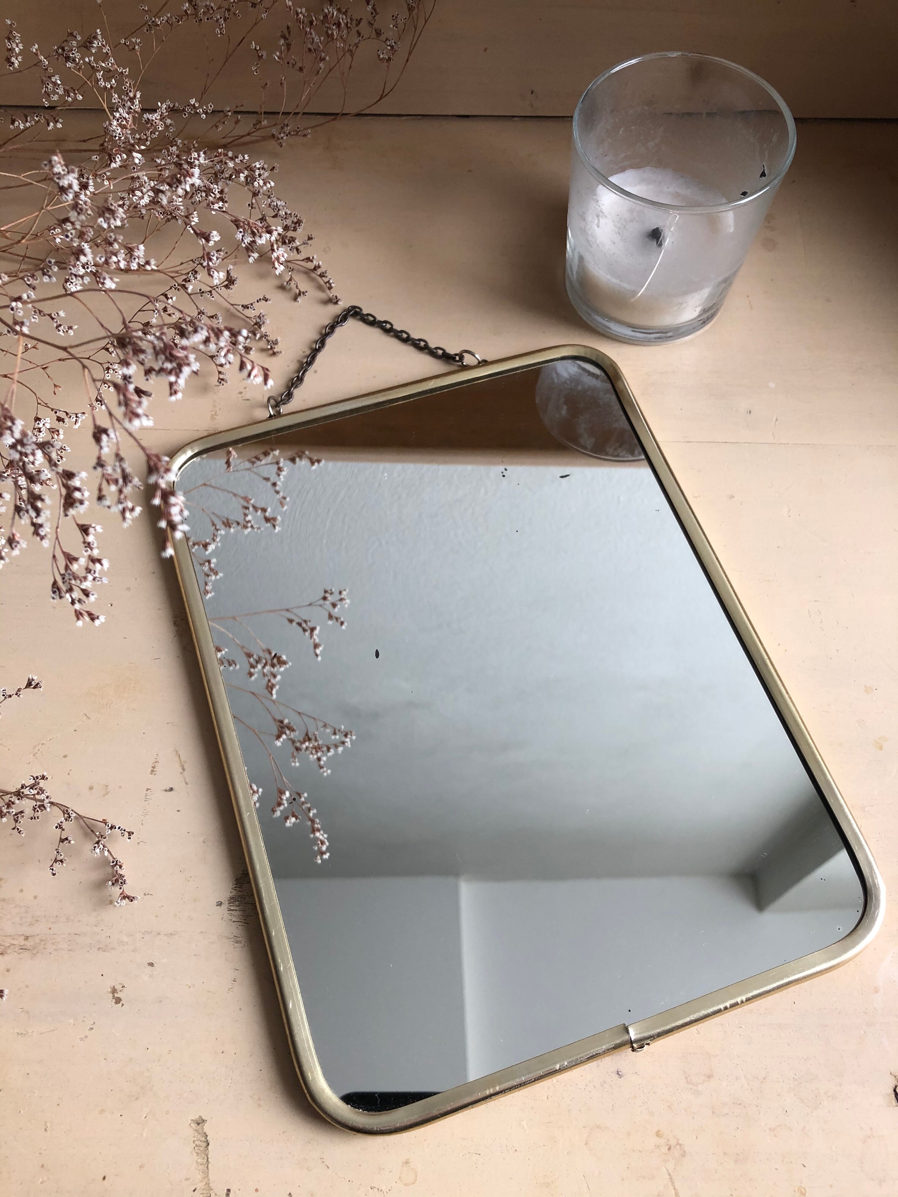 Miroir de barbier dire 24 X 18 cm