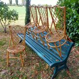Suite of 4 chairs in rattan Louis Sognot