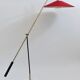 Articulated floor lamp with counterweight mid-century by Rupert Nikoll, nickel, brass.