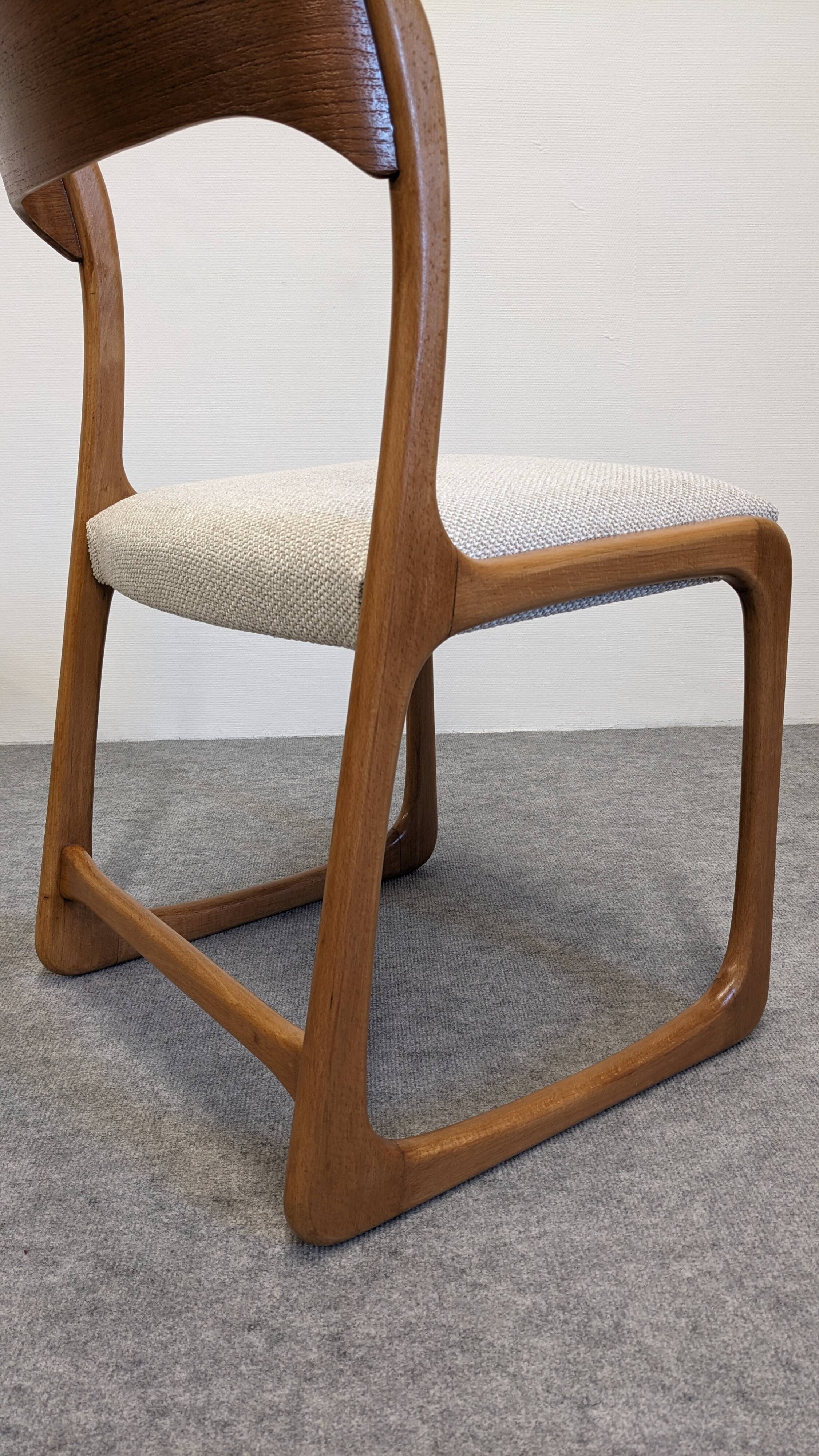 Set of 4 Baumann sled chairs, France circa 1970.