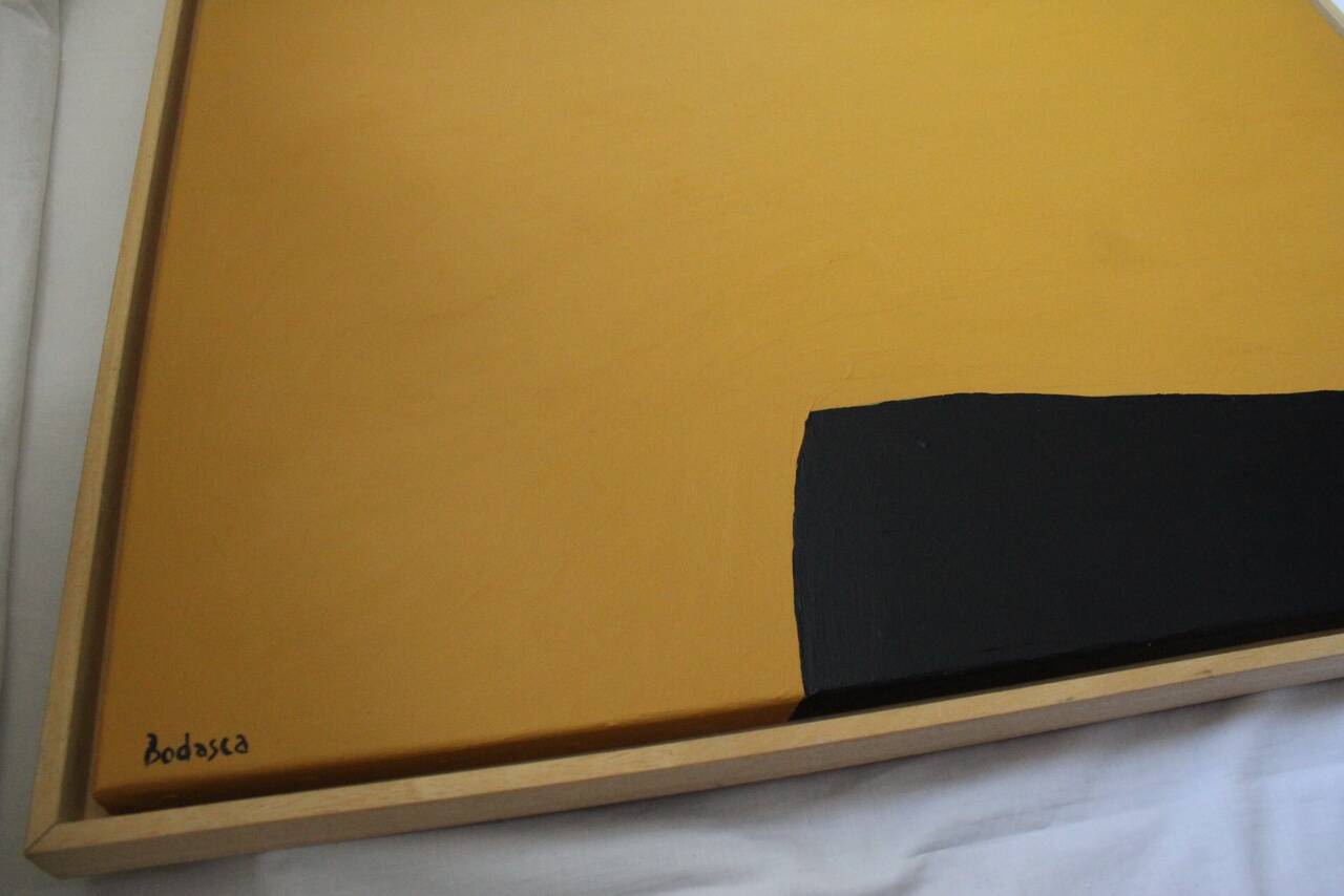 Abstract painting Mb1 ocher 100x81 cm