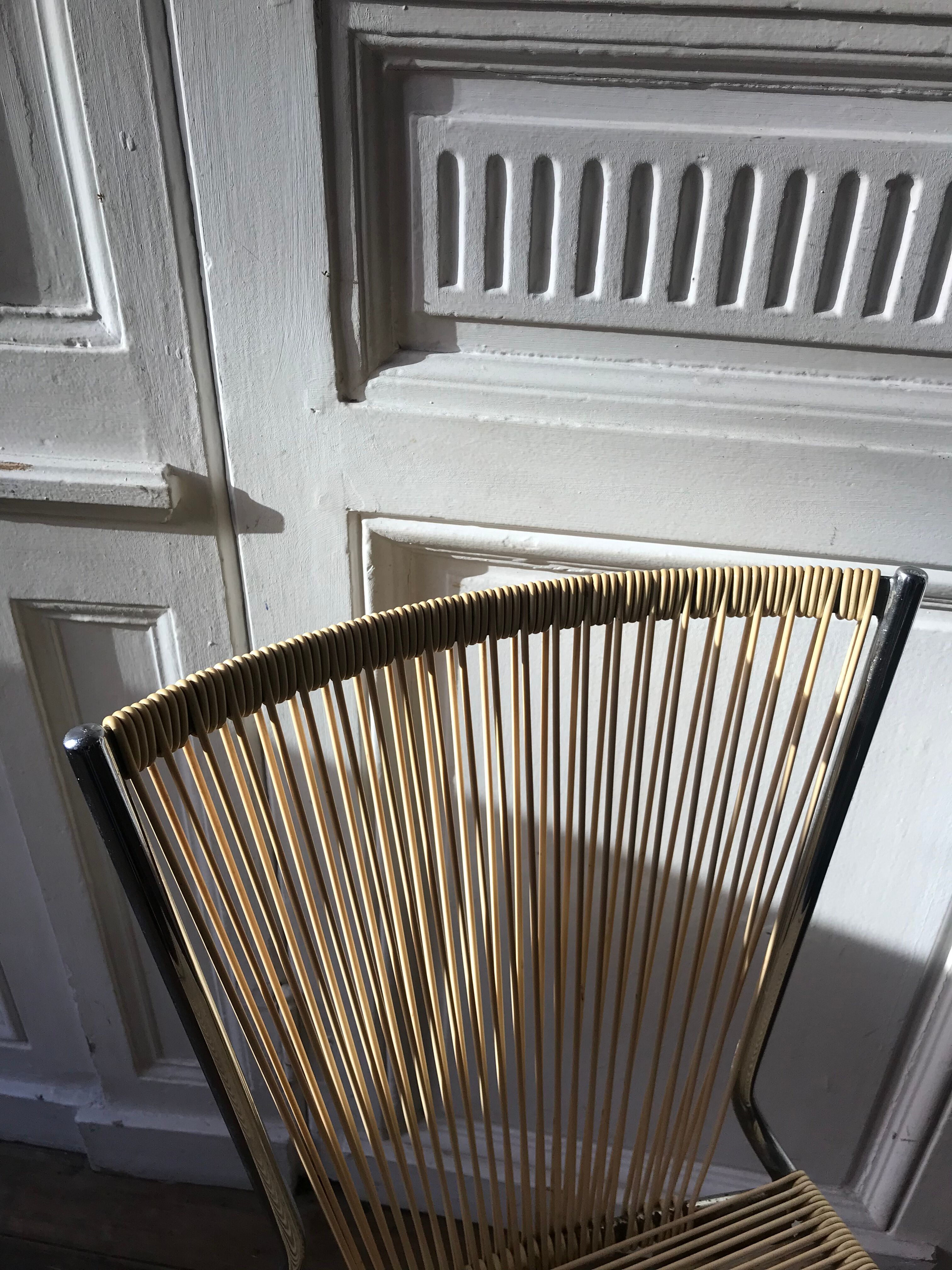 Chaise scoubidou vintage