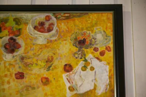 Oil painting on canvas still life post-impressionist The Cherries by L. Thuillier 2000