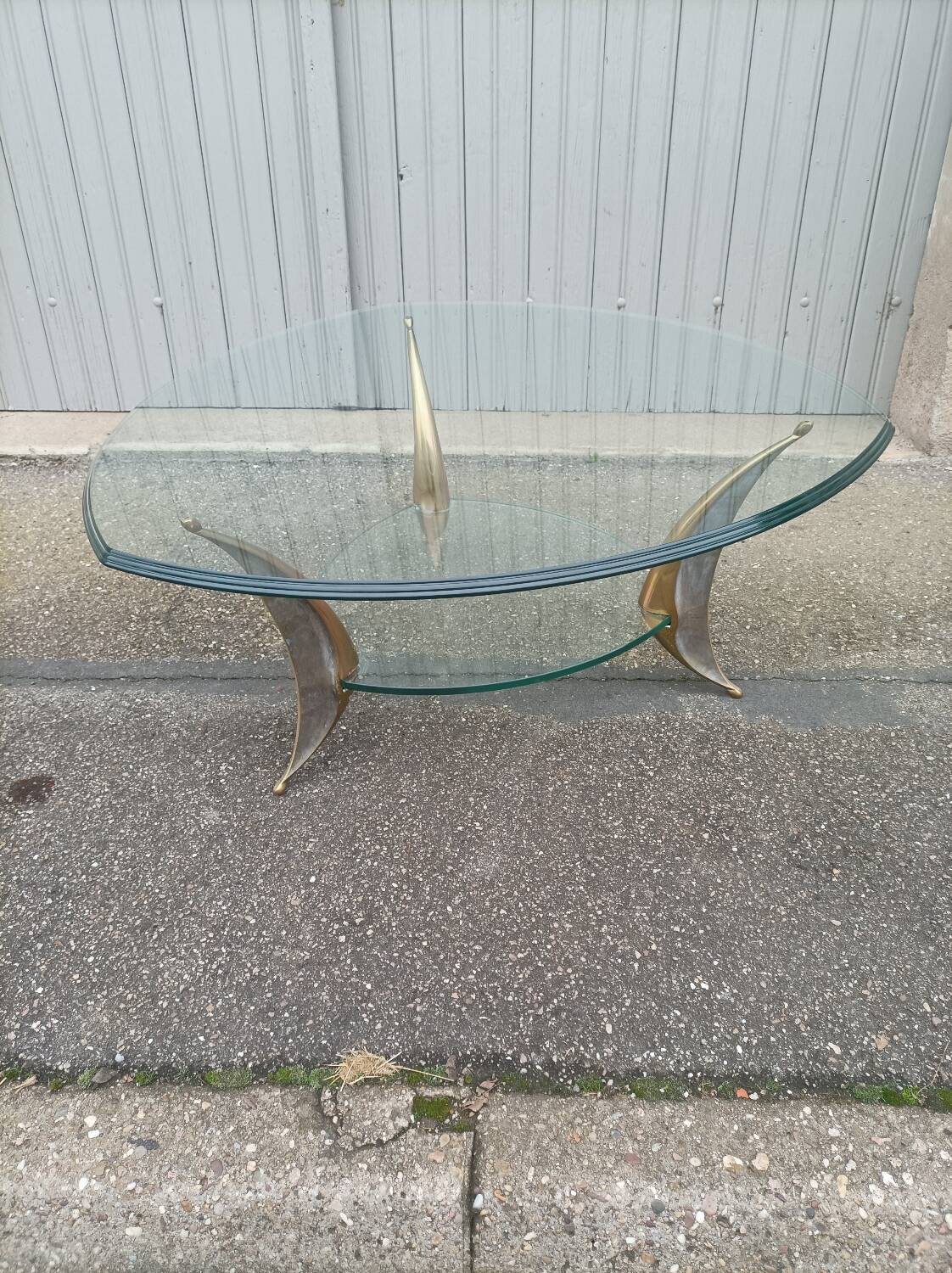 Bronze and glass coffee table