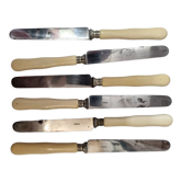 Old ivory handle cheese knives, nineteenth