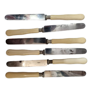Anciens couteaux à fromage manche ivoire, XIXEME