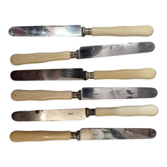 Old ivory handle cheese knives, nineteenth