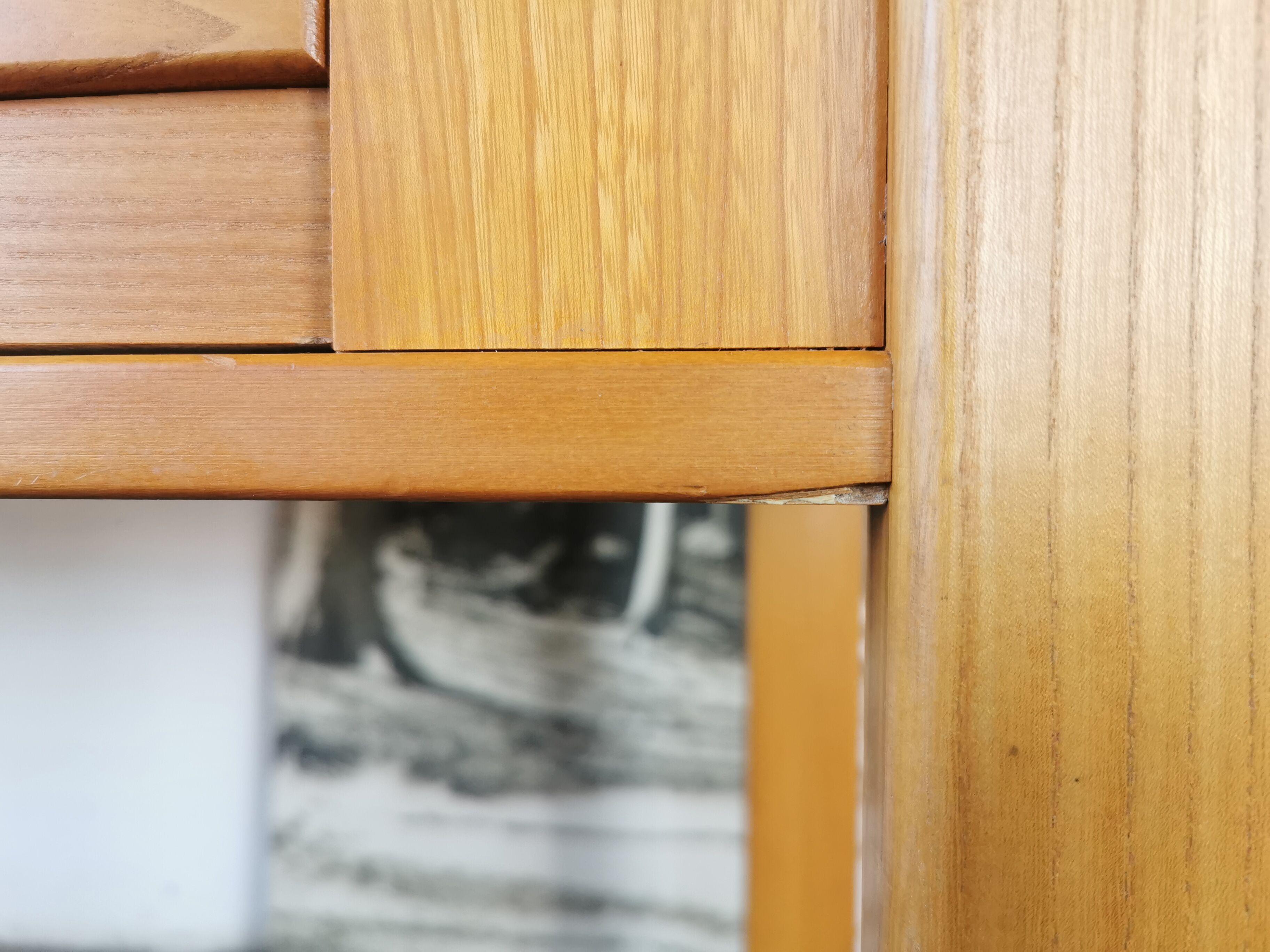 Bureau vintage 1970/1980 en bois blond, simat
