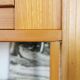 Bureau vintage 1970/1980 en bois blond, simat