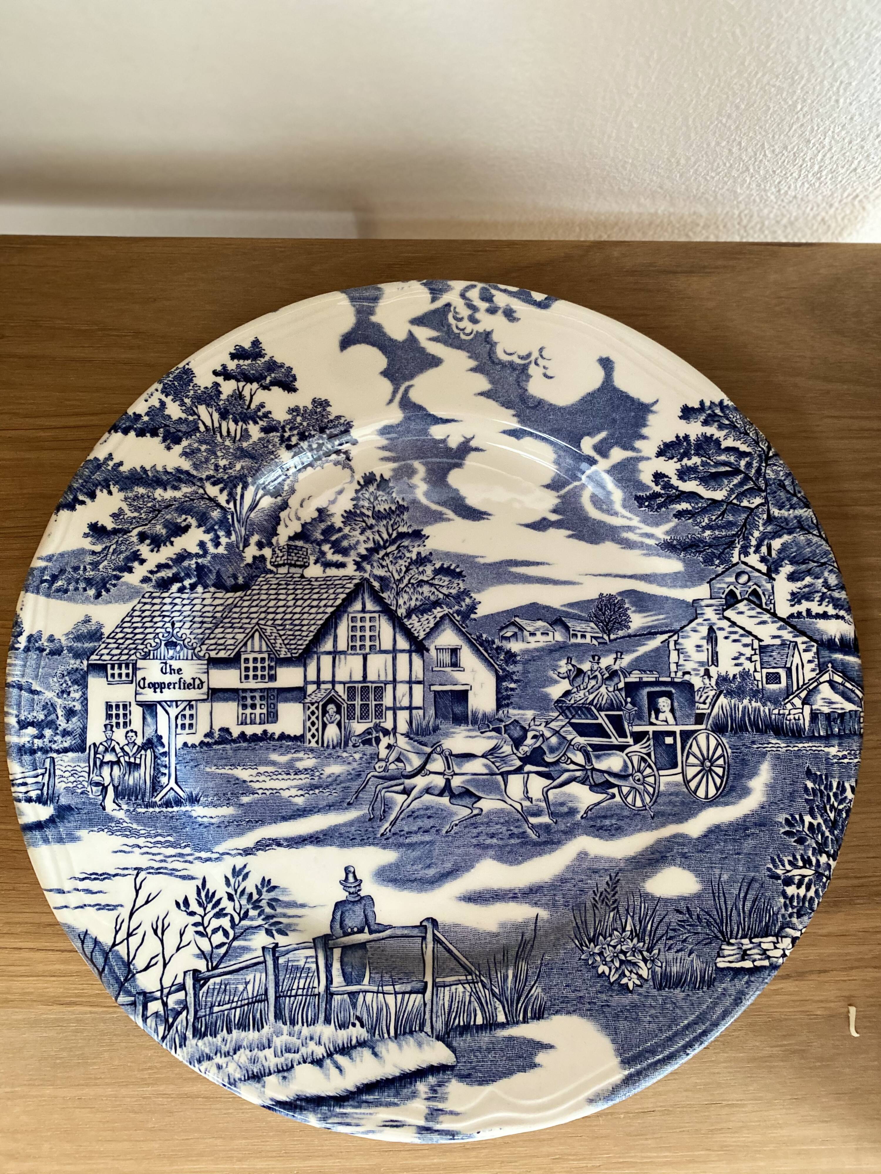 Assiettes à dessert Luneville bleues