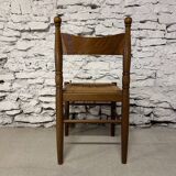 Chaise en bois et corde vintage