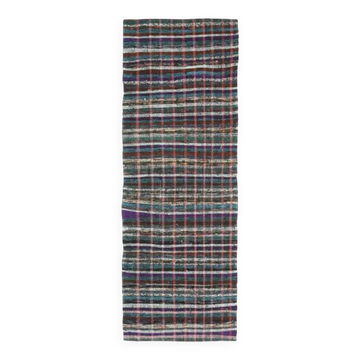 Vintage Turkish hand-knotted wool cotton pink kilim runner rug 84x243