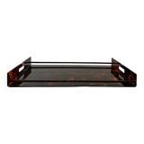 Serving tray in smoked tortoiseshell plexiglass, 1970s design