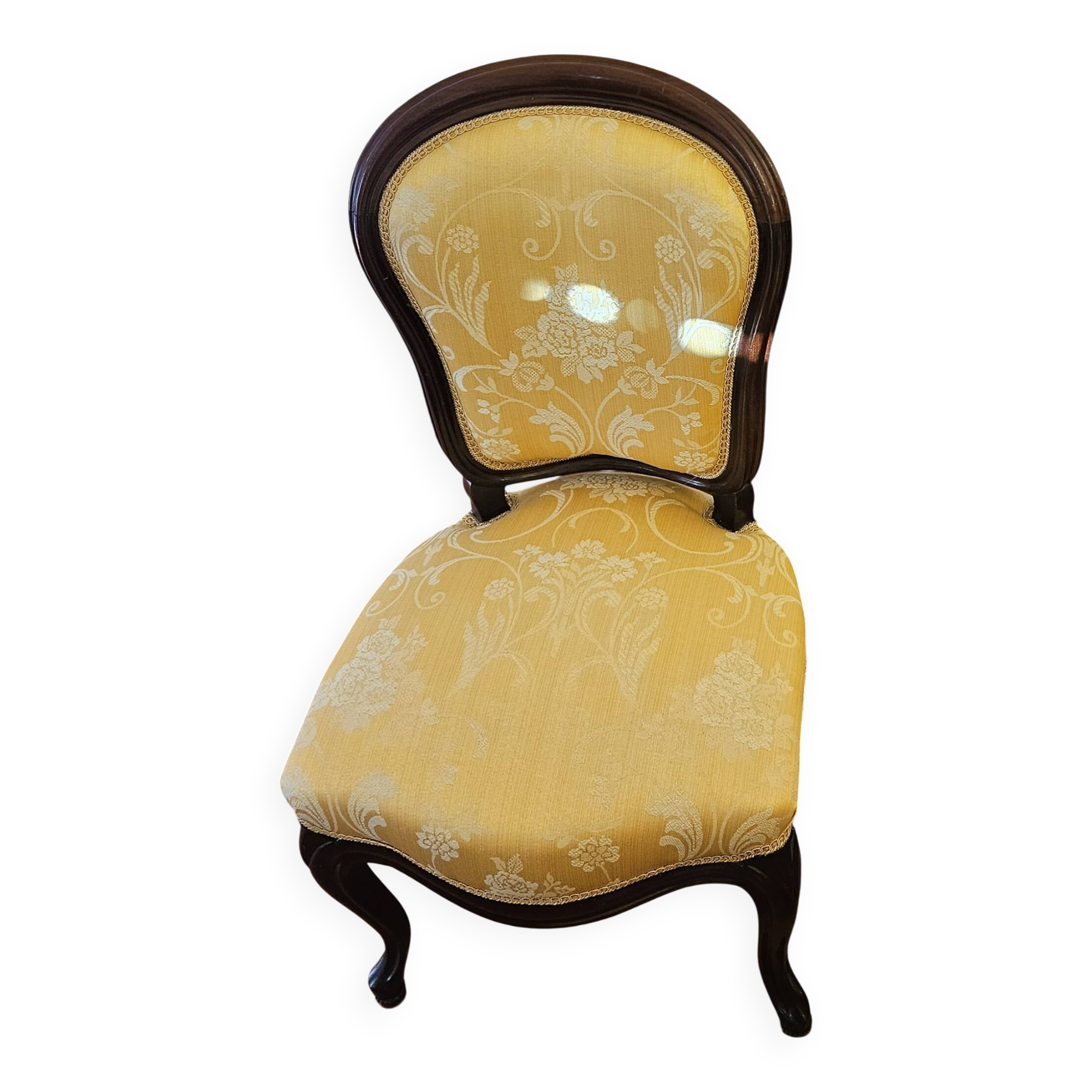 Set of 2 Louis-Philippe chairs, in mahogany wood, newly upholstered